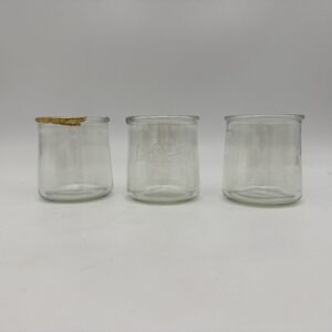 Clear La Fermiere French Glass Jar 1952 3 Total